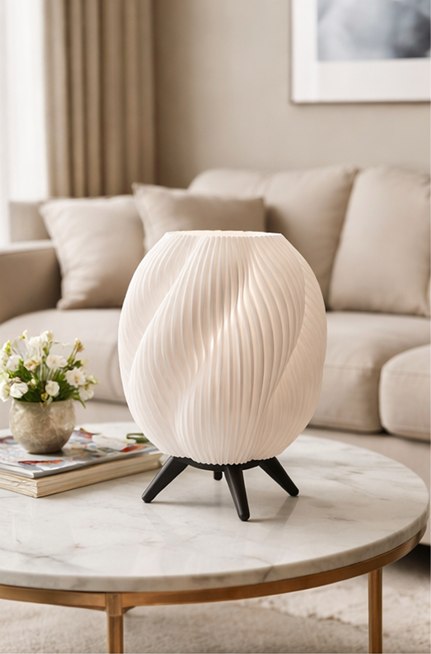 WaveGlow 3D Printed Table Lamp