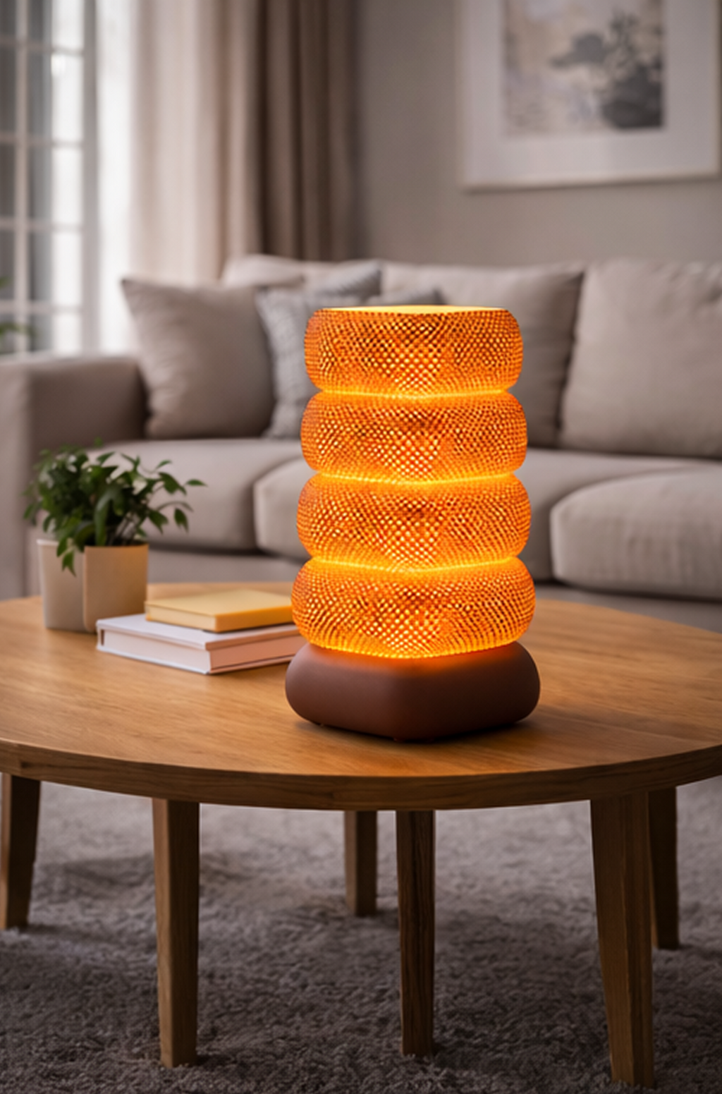 Modern Honeycomb 3D Printed Bedside Lamp