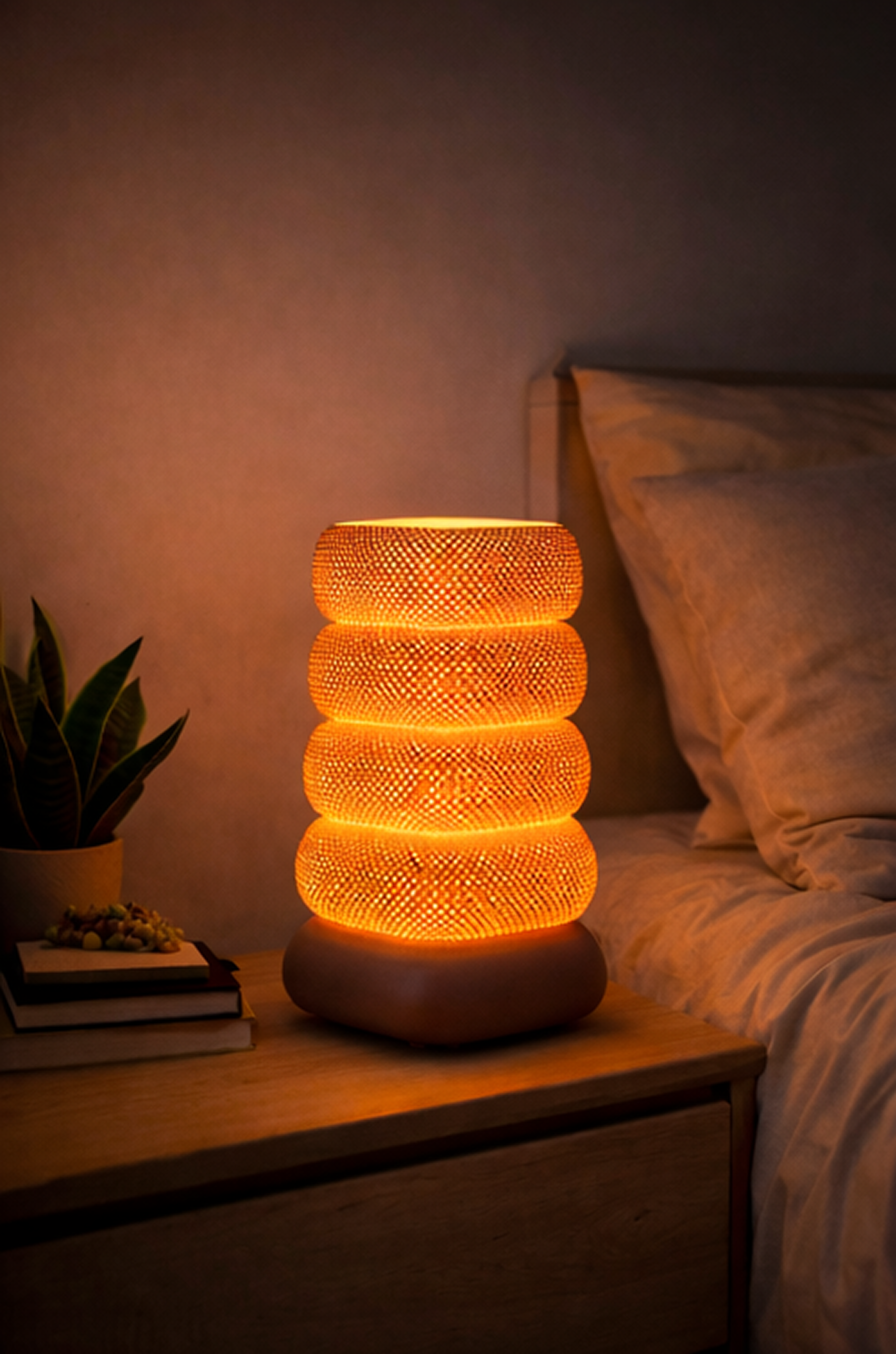 Modern Honeycomb 3D Printed Bedside Lamp