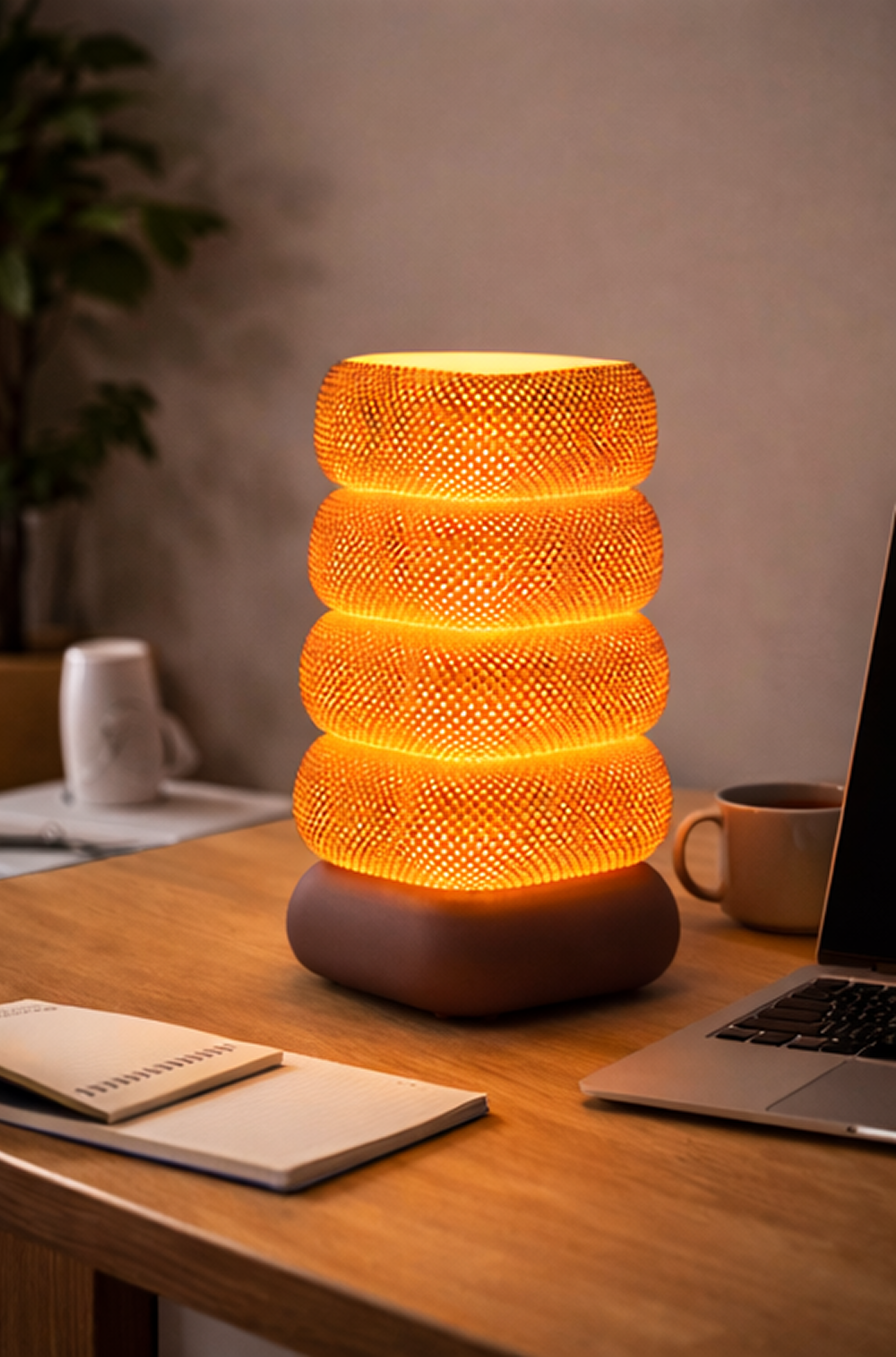 Modern Honeycomb 3D Printed Bedside Lamp