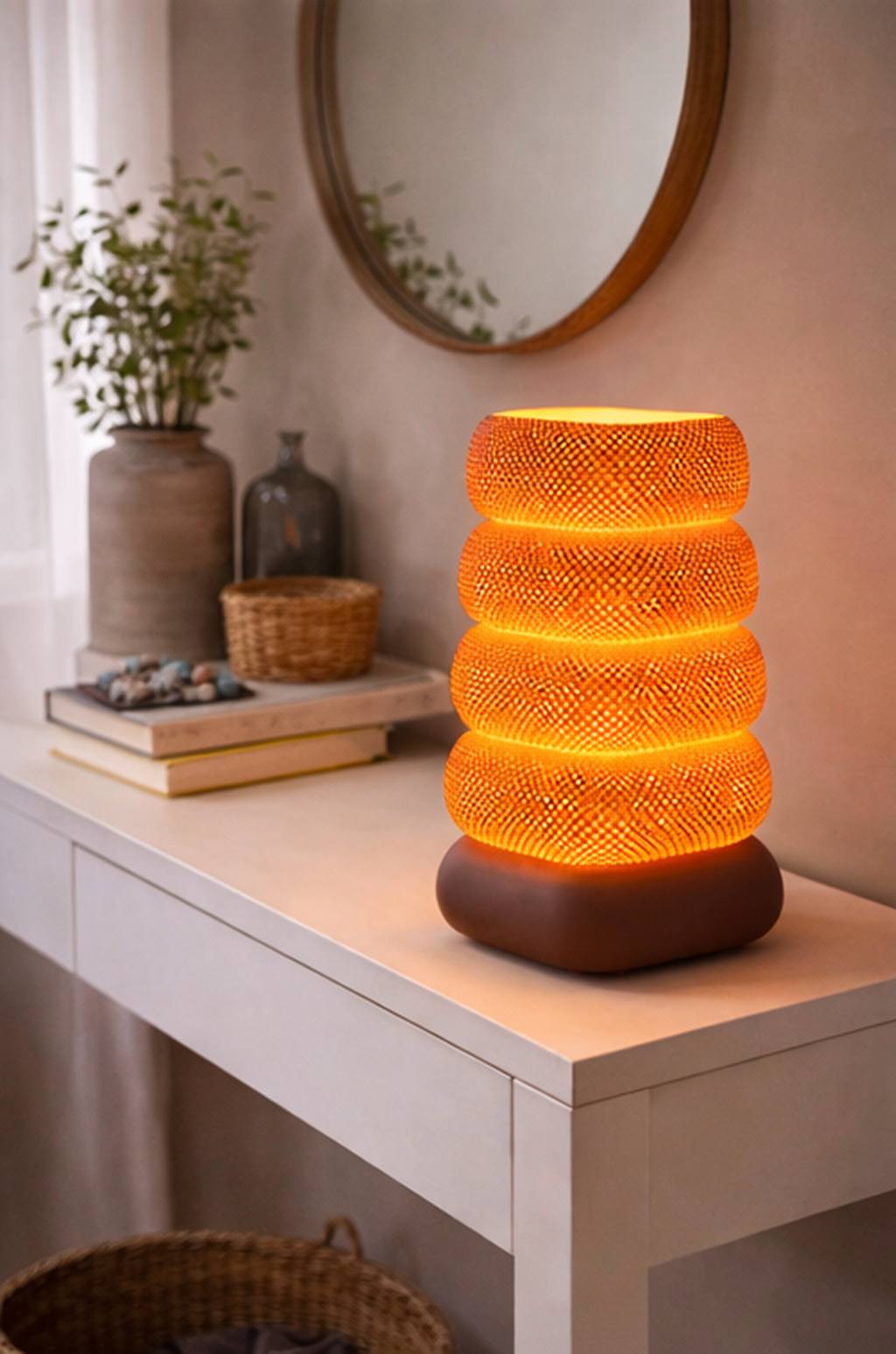 Modern Honeycomb 3D Printed Bedside Lamp