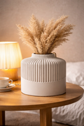 Kanso Wave Vase – Japandi Ribbed Minimalist Decor